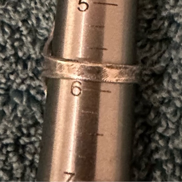 Vintage Native American Petrified Wood & Sterling Silver Ring size 6 - Picture 4 of 6